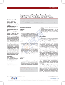 Management of Vertebral Artery Injuries Following Non-Penetrating Cervical Trauma