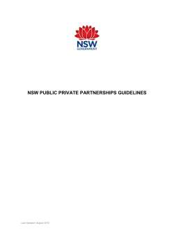 NSW PUBLIC PRIVATE PARTNERSHIPS GUIDELINES Last Updated: August 2012
