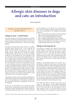 Allergic skin diseases in dogs and cats: an introduction R.E.W. Halliwell