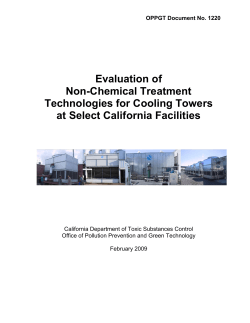 Evaluation of Non-Chemical Treatment Technologies for Cooling Towers