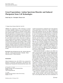 Great Expectations: Autism Spectrum Disorder and Induced Pluripotent Stem Cell Technologies