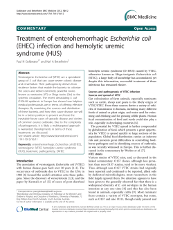 Treatment of enterohemorrhagic Escherichia coli (EHEC) infection and hemolytic uremic syndrome (HUS)