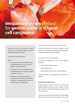 Imiquimod cream cell carcinoma genital warts Imiquimod is an immune response modifier