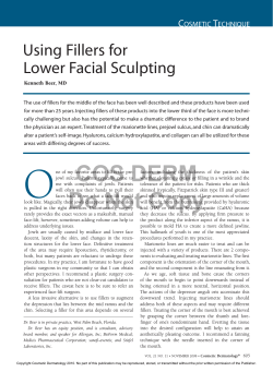 Using Fillers for Lower Facial Sculpting C t