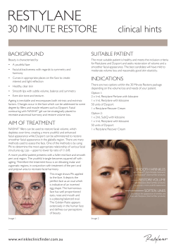 RESTYLANE 30 miNuTE RESTORE clinical hints BACKGROUND
