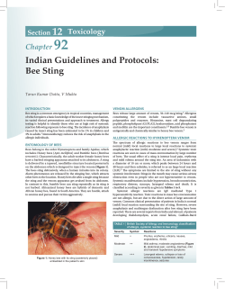 92 12 Indian Guidelines and Protocols: Bee Sting