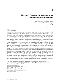 1 Physical Therapy for Adolescents with Idiopathic Scoliosis Josette Bettany-Saltikov