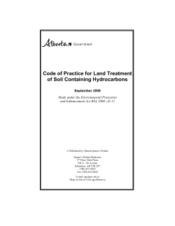 Code of Practice for Land Treatment of Soil Containing Hydrocarbons September 2008