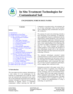In Situ Treatment Technologies for Contaminated Soil ENGINEERING FORUM ISSUE PAPER Contents