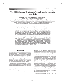 The DREZ Surgical Treatment of chronic pain in traumatic paraplegia Original Article Milan