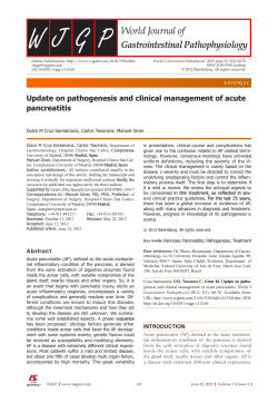 Update on pathogenesis and clinical management of acute pancreatitis EDITORIAL