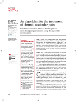 An algorithm for the treatment of chronic testicular pain