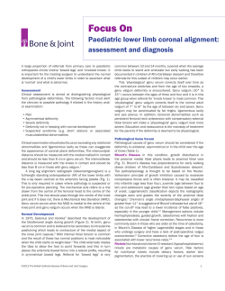 Focus On Paediatric lower limb coronal alignment: assessment and diagnosis