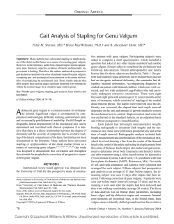 Gait Analysis of Stapling for Genu Valgum O A