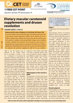 CET Dietary macular carotenoid supplements and drusen resolution