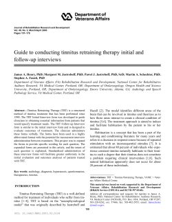 Guide to conducting tinnitus retraining therapy initial and follow-up interviews