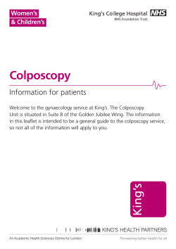 Colposcopy Information for patients Women’s &amp; Children’s