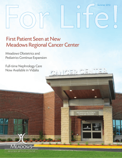 First Patient Seen at New Meadows Regional Cancer Center Meadows Obstetrics and