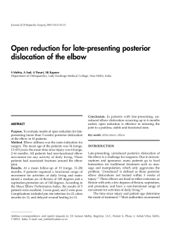 Open reduction for late-presenting posterior dislocation of the elbow