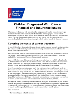 Children Diagnosed With Cancer: Financial and Insurance Issues