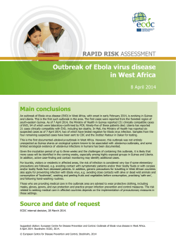 Outbreak of Ebola virus disease in West Africa  Main conclusions
