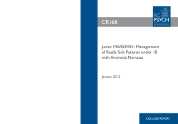 CR168 Junior MARSIPAN: Management of Really Sick Patients under 18 with Anorexia Nervosa