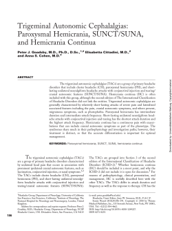 Trigeminal Autonomic Cephalalgias: Paroxysmal Hemicrania, SUNCT/SUNA, and Hemicrania Continua