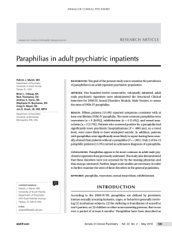 Paraphilias in adult psychiatric inpatients RESEARCH ARTICLE