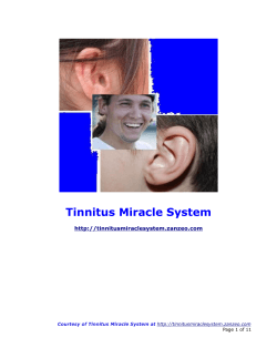 Tinnitus Miracle System   Page 1 of 11