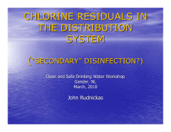 CHLORINE RESIDUALS IN THE DISTRIBUTION SYSTEM (