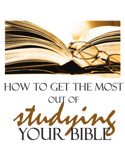 studying your Bible How to get the most