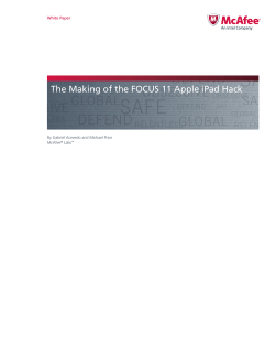 The Making of the FOCUS 11 Apple iPad Hack White Paper McAfee