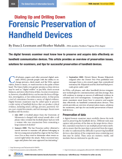 Forensic Preservation of By Dana J. Lesemann and Heather Mahalik