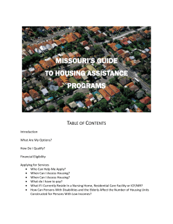 MISSOURI’S GUIDE TO HOUSING ASSISTANCE PROGRAMS
