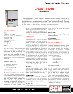 GROUT STAIN Grouts / Caulks / Stains Color Guard