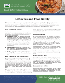 Leftovers and Food Safety Food Safety Information