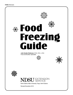 Food Freezing Guide Food and Nutrition Specialist