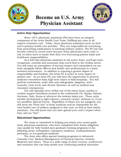 Become an U.S. Army Physician Assistant