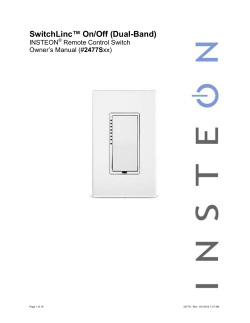 SwitchLinc™ On/Off (Dual-Band)  INSTEON