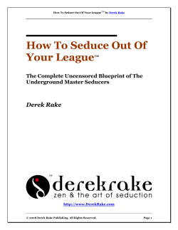 How To Seduce Out Of Your League Derek Rake