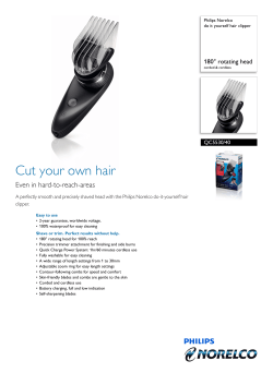 Cut your own hair Even in hard-to-reach-areas 180° rotating head QC5530/40