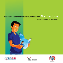 Methadone  PATIENT INFORMATION BOOKLET ON MAINTENANCE THERAPY