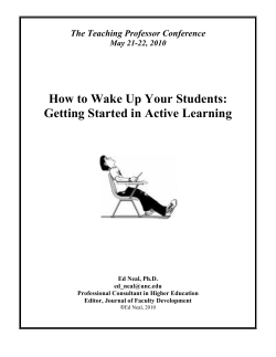 How to Wake Up Your Students: Getting Started in Active Learning