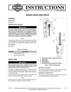 BRAKE PADS AND DISCS GENERAL -J01725 REV.  2007-05-24