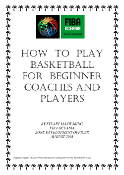 HOW  TO  PLAY BASKETBALL FOR  BEGINNER COACHES AND