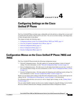 4 Configuring Settings on the Cisco Unified IP Phone