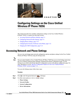 5 Configuring Settings on the Cisco Unified Wireless IP Phone 7925G