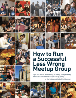How to Run a Successful Less Wrong Meetup Group