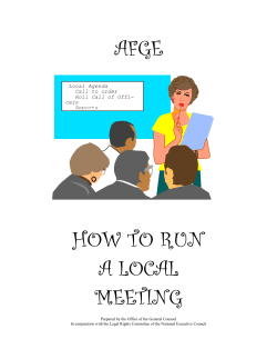 AFGE HOW TO RUN A LOCAL MEETING