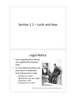 Section 2.2 – Locks and Keys Legal Notice physical security…